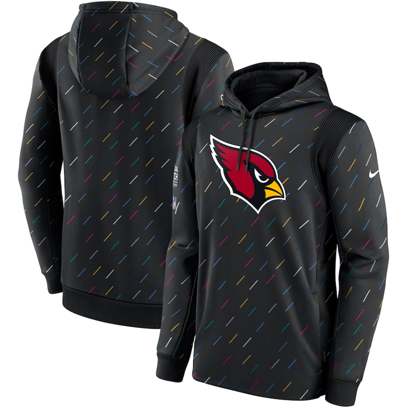 Men's Arizona Cardinals 2021 Charcoal Crucial Catch Therma Pullover Hoodie